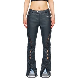 NIKE Jordan x Travis Scott / Cactus Jack - Leather Lace-Up Pants - Size 10